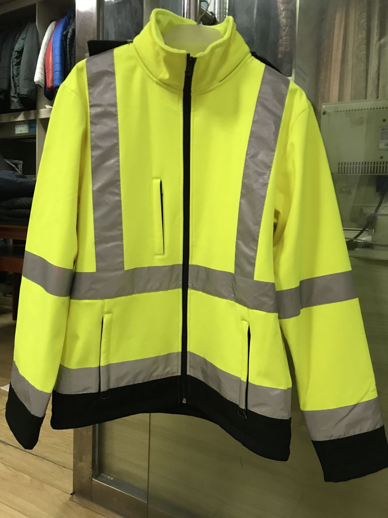 Mens safety jacket hi vis wear softshell jacket industrial clothing