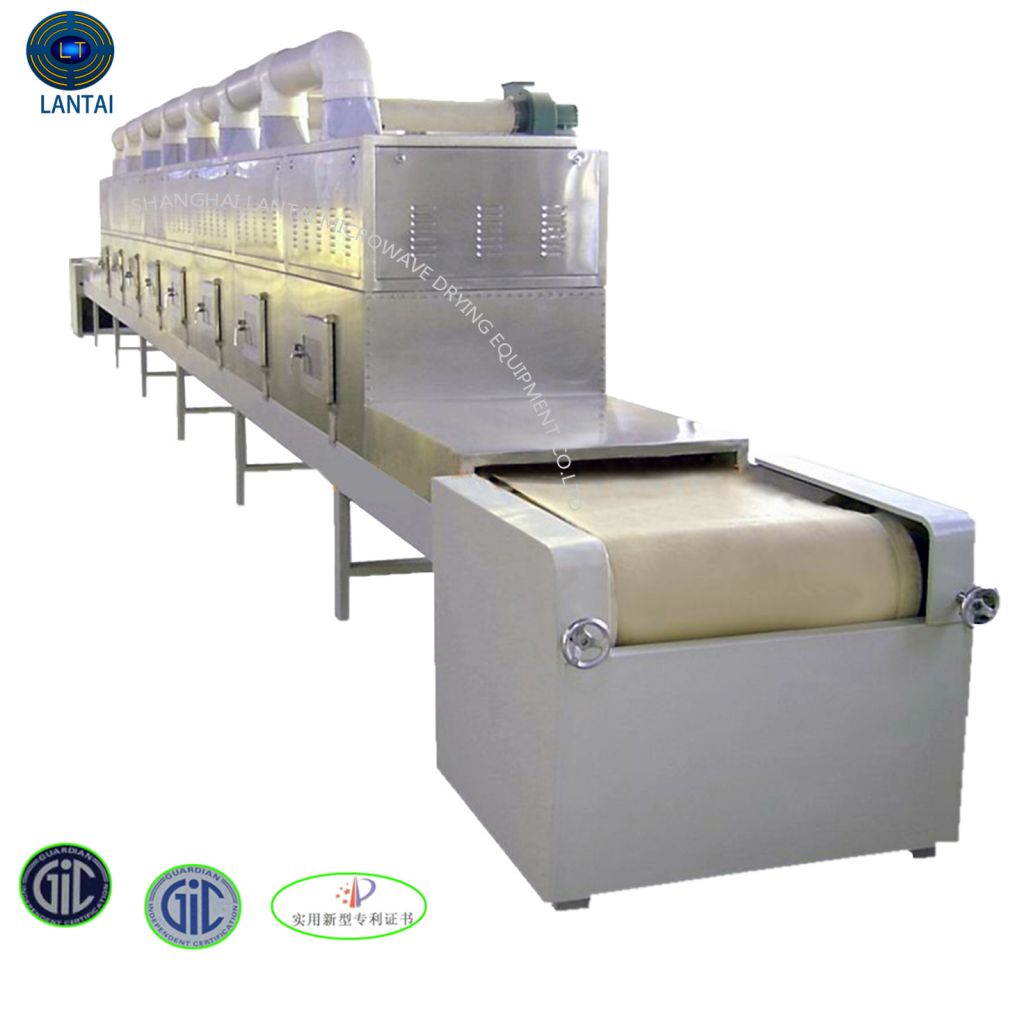 industrial microwave continuous tunnel dryer sterilizer machine for pet food
