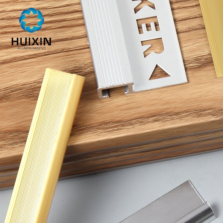 Aluminium T shaped floor transition strips metal edged trim bronze metal tile trim