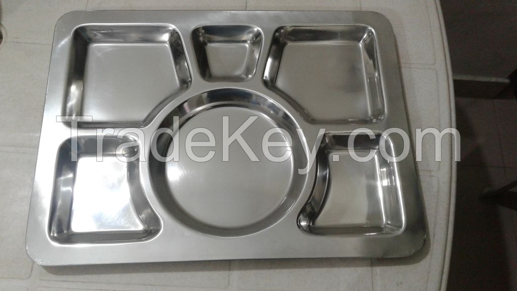 Compartment Mess Trays, Round Plates, Bhojan Thali