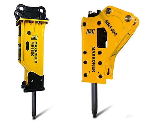 Hydraulic rock breaker hammer for breaking stone