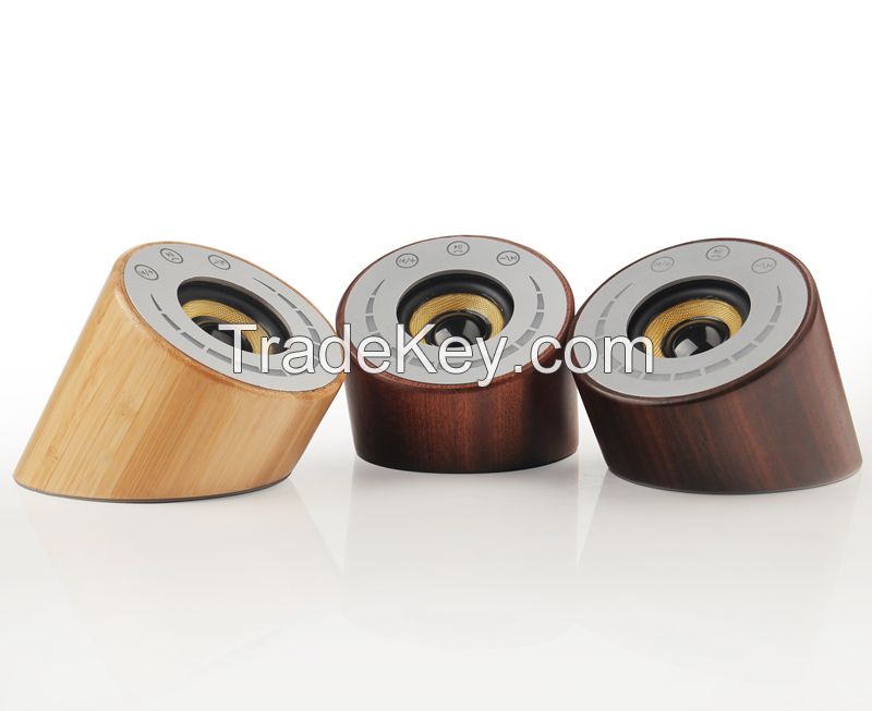 high-end wooden bamboo portable bluetooth speaker can use wireless