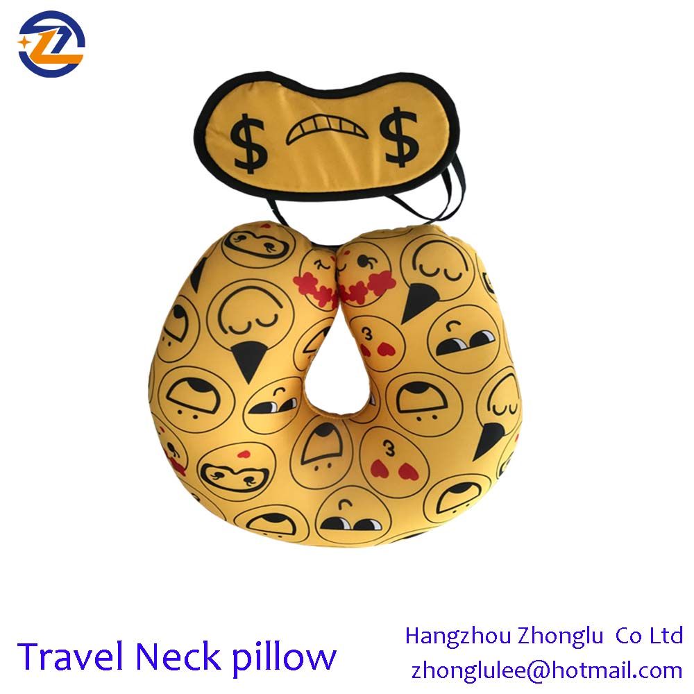 U shape Colorful  Travel Neck Pillow filling with Microbeads