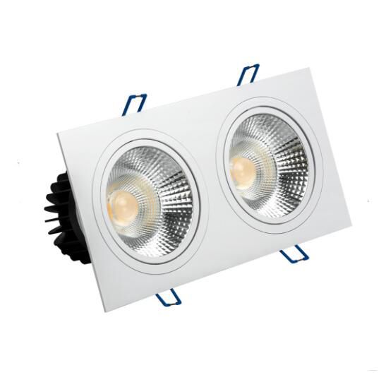 Square dimmable double head factory price led recessed  ceiling spotlight downlights