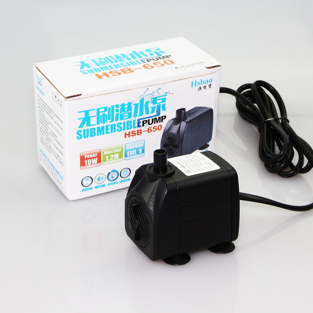 Hsbao 10w 600l/h Submersible indoor fountain pump