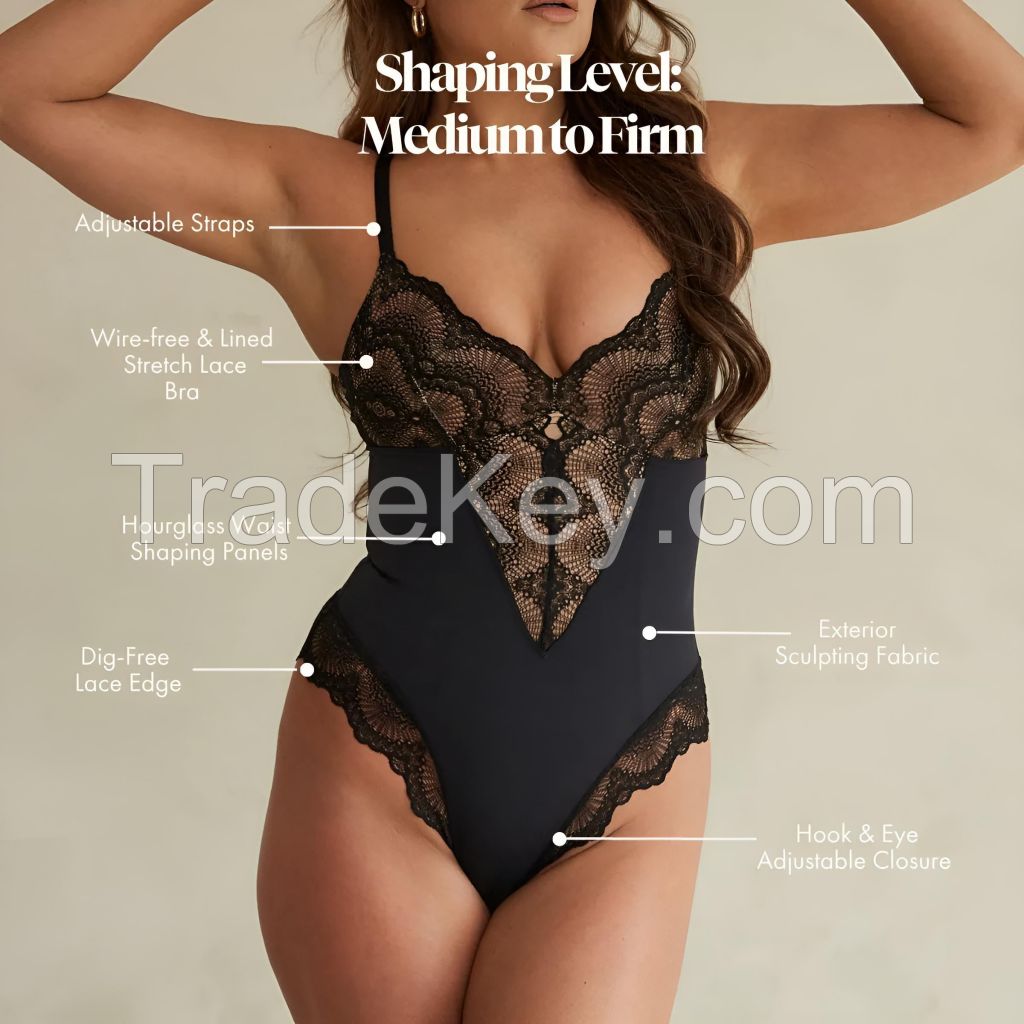 Sculpting Lace Shapewear Bodysuit - In Stock - Factory Outlet