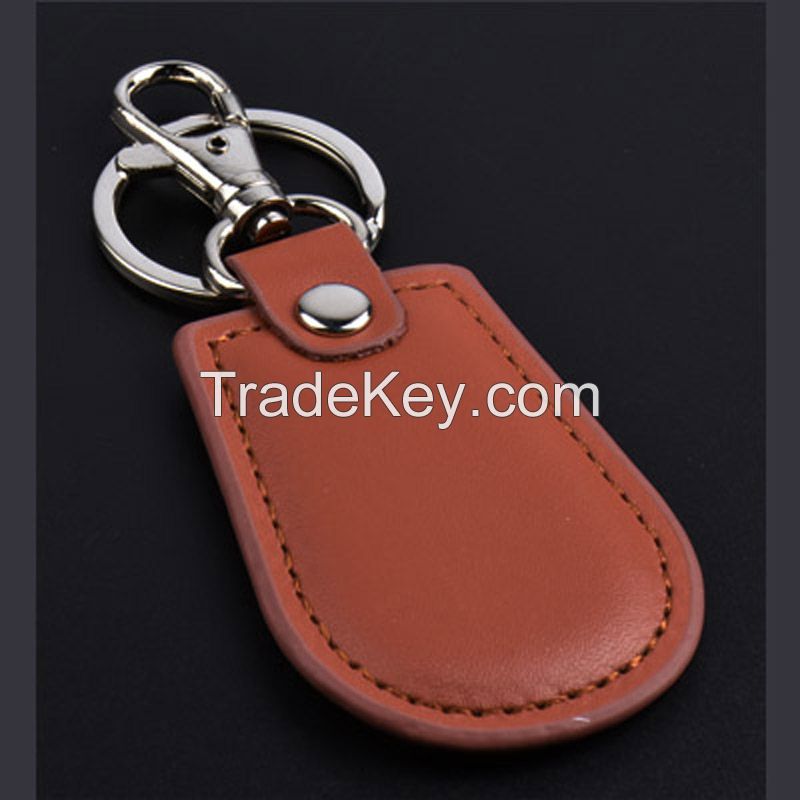 Free Sample Custom Blank Leather Die Cast Metal Car Keyring