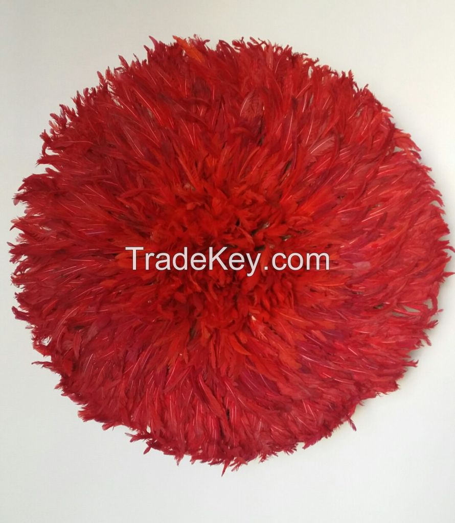 Many Colors feather Material High Quality original bamileke juju hat/feather headdress to make your home beautiful