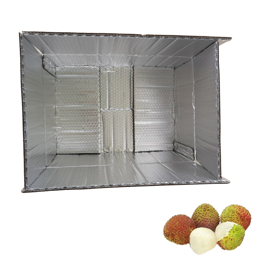 Standard Corrugated Carton Strong Durable Reusable Aluminum Foil Bubble Lined Heat Insulated Box 2kg Fruit Packaging Shipping