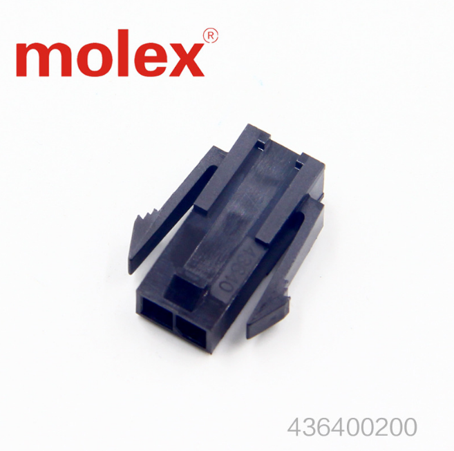 MOLEX 43640-0200/436400200/43640 Micro-Fit 3.0 Plug Housing, Single Row, 2 Circuits, UL 94V-0, Panel Mount Ears, Low-Halogen, Black, CONNECTOR
