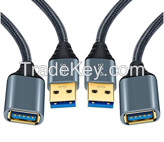 Metal Case USB3.0 A Male to USB3.0 A Female Adapter Cable with Fabric Braided