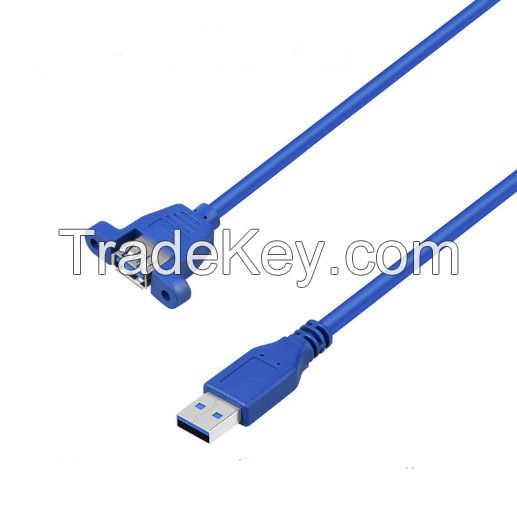 USB3.0 A Male to USB3.0 A Female Data Adapter Cable with Screw