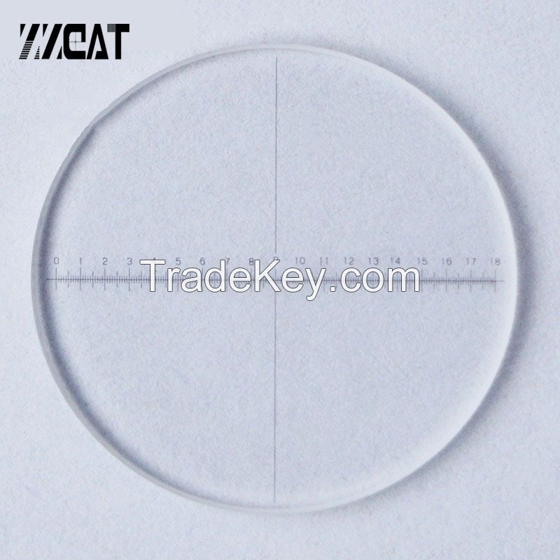 923 Optical Glass Calibration Slides DIV 0.1mm Eyepiece Reticle Micrometer Area Measuring Ruler Ocular Graticule for Microscope