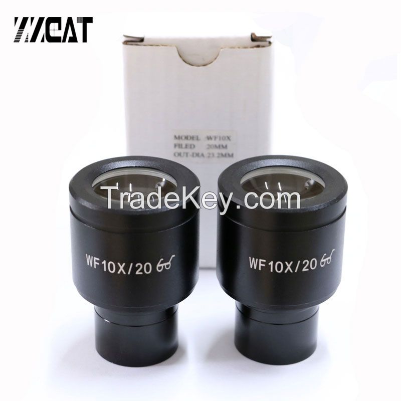 WF10X/20mm Mounting Size 23.2mm Eyepieces Super Wildfield Optical Lens Microscope Eyepiece for Biological Microscopes