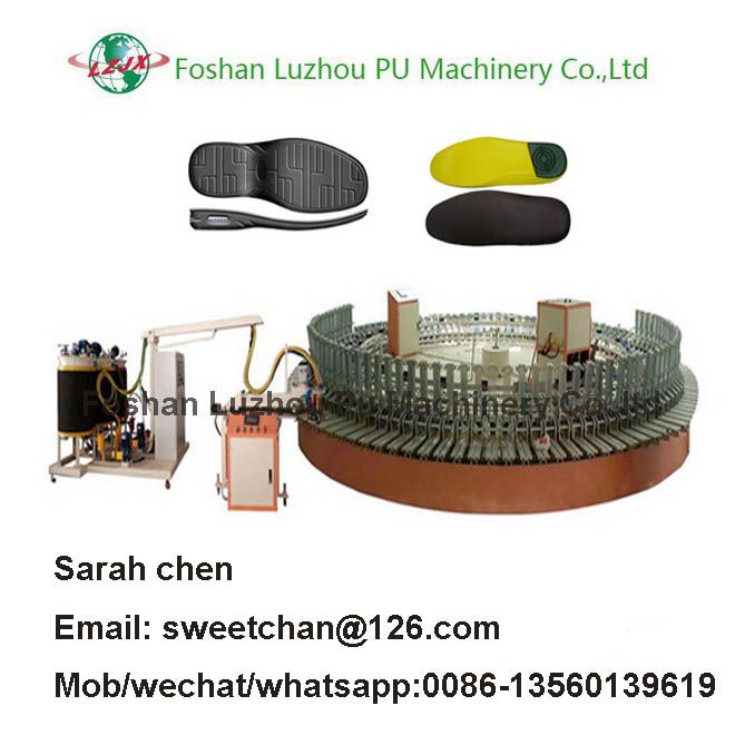 PU gel insole making machine 60 mold station leather shoe manufacturing machine