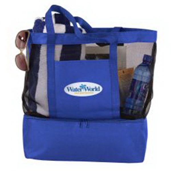 Wholesale polyester match mesh cooler bag ice tea bag with  handle