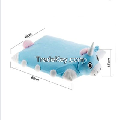 E522 Unicorn 100% Natural Latex PillowFoldable Toy Kids Soft Comfy Fun Animal Shaped Sleeping Doll Long Body Pillow