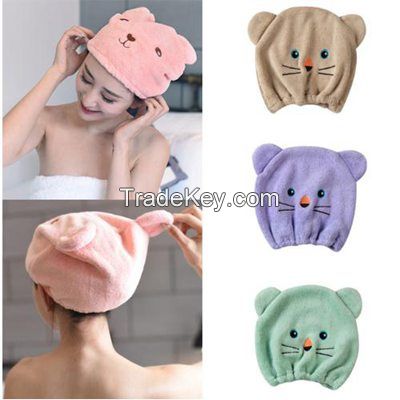 2019 New Good Crystal hygroscopicity and breathability  microfiber hair turban quickly dry hair wrapped hat towel towel