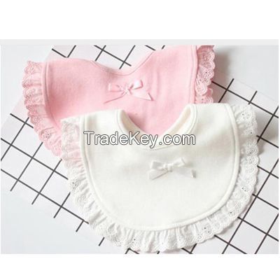 Fashion new born cotton drawstring baby bibs Slabbetjes cute girls and kids Burp cloth bibs Baby Saliva Towels