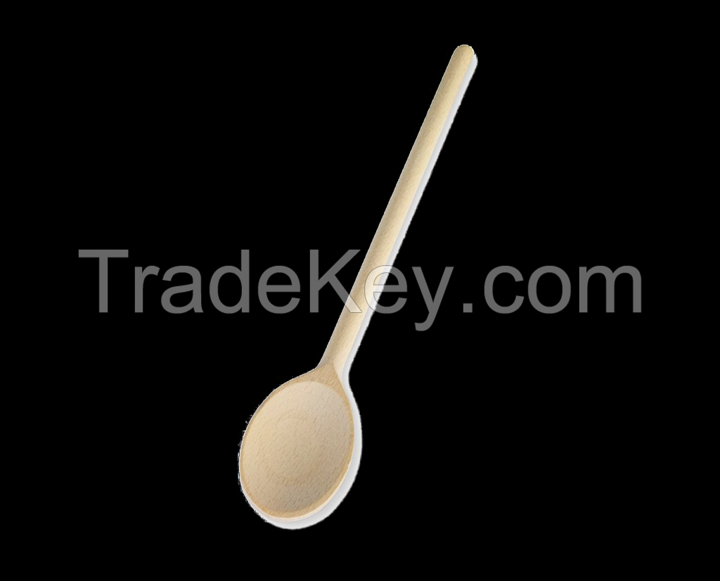 Wooden Spoons 12, 10- Inch Wooden Kitchen Spoons Baking Mixing Serving Utensils Bulk - Long Handle