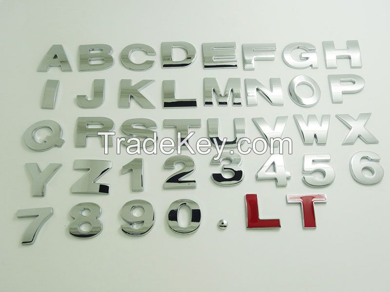 25MM Car Sticker 3D Metal English Letters Number Decal DIY Alphabet chrome emblem inscriptions letter on cars SUV truck