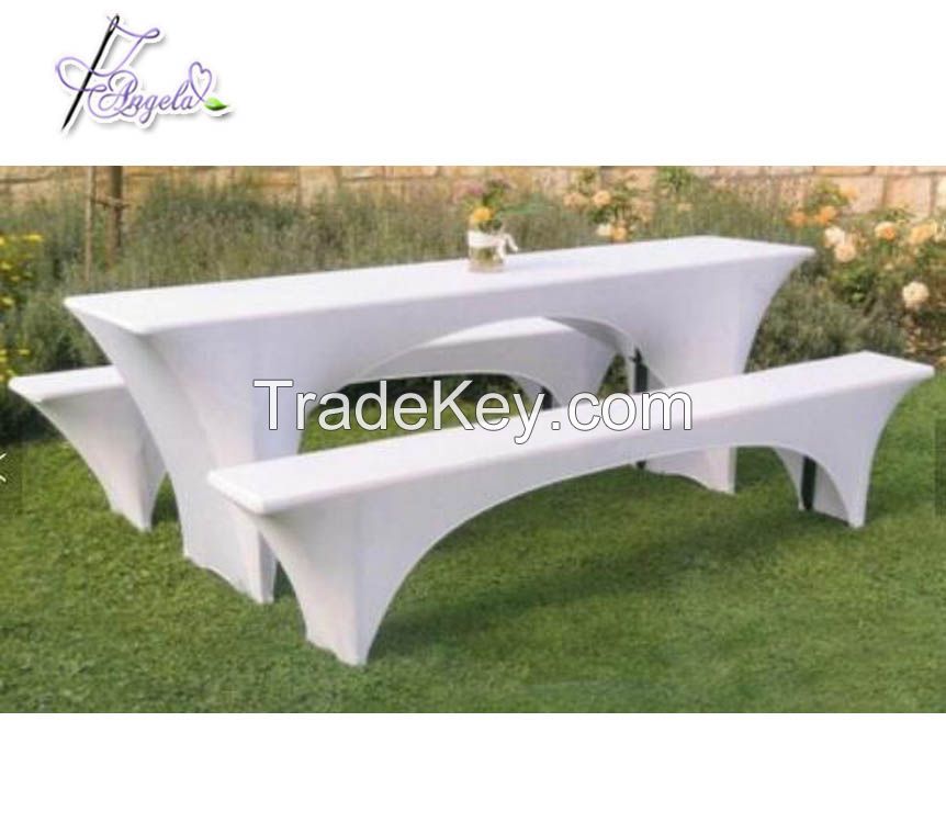 white spandex stretch bench cover garden furniture sets for rectangle beer table and bench in Germany