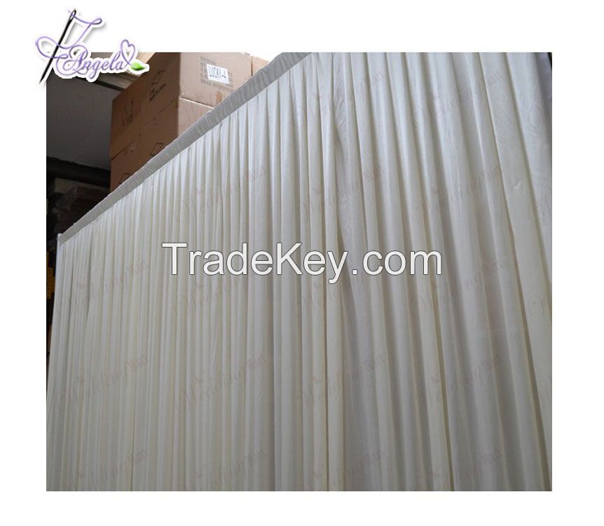 300 by 300cm ivory factory direct sale cheap European Style wedding backdrop curtains with box pleats