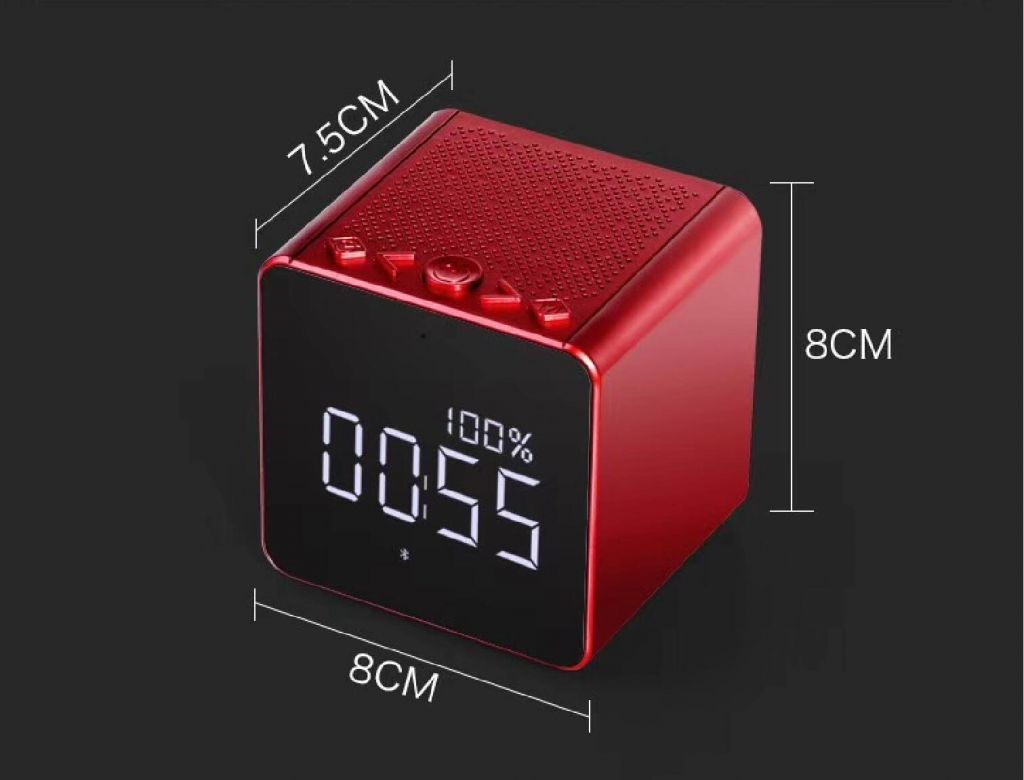 New Metal shell Portable Mini Bluetooth Speaker With Alarm Clock