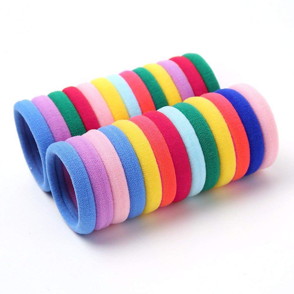 Sell 50pcs/set Seamless 6mm High Elastic Cotton stretch Hair Ties Bands Rope Ponytail Holders Headband Scrunchie Hair Accessories