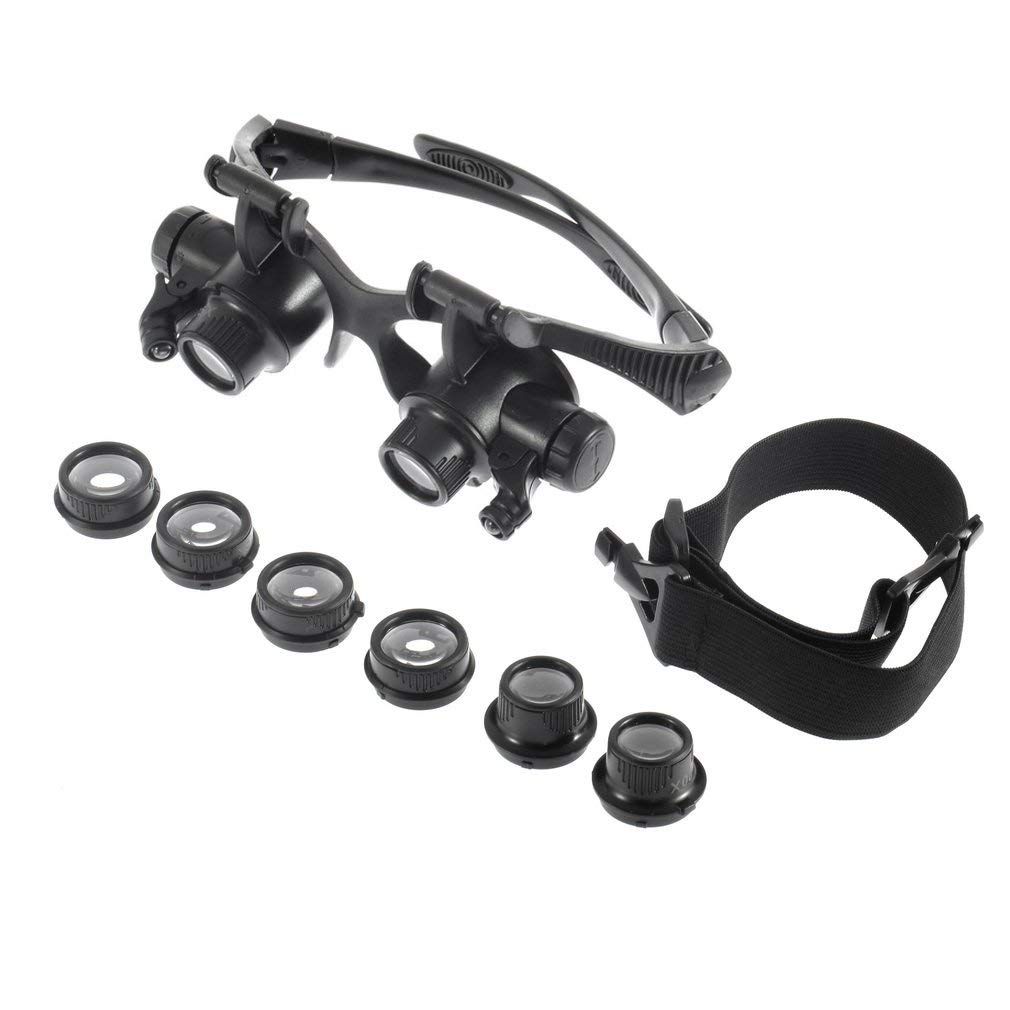 Sell Magnifying Glasses with Light 10X 15X 20X 25X High Powered Magnifier Eye Glasses Loupe for Watch Jewelry Repair