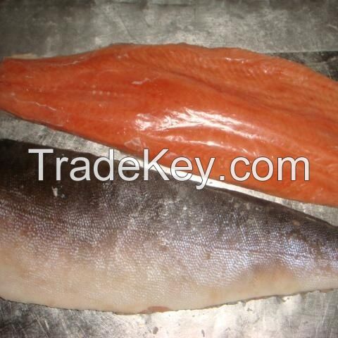Frozen chum salmon fillets Oncorhynchus Keta fillet