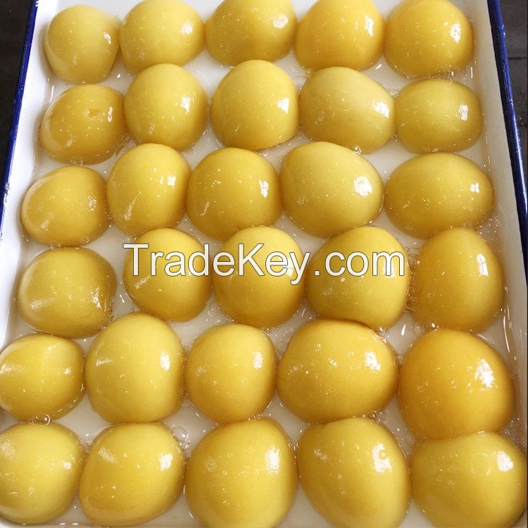 Fresh yellow peach in syrup high quality