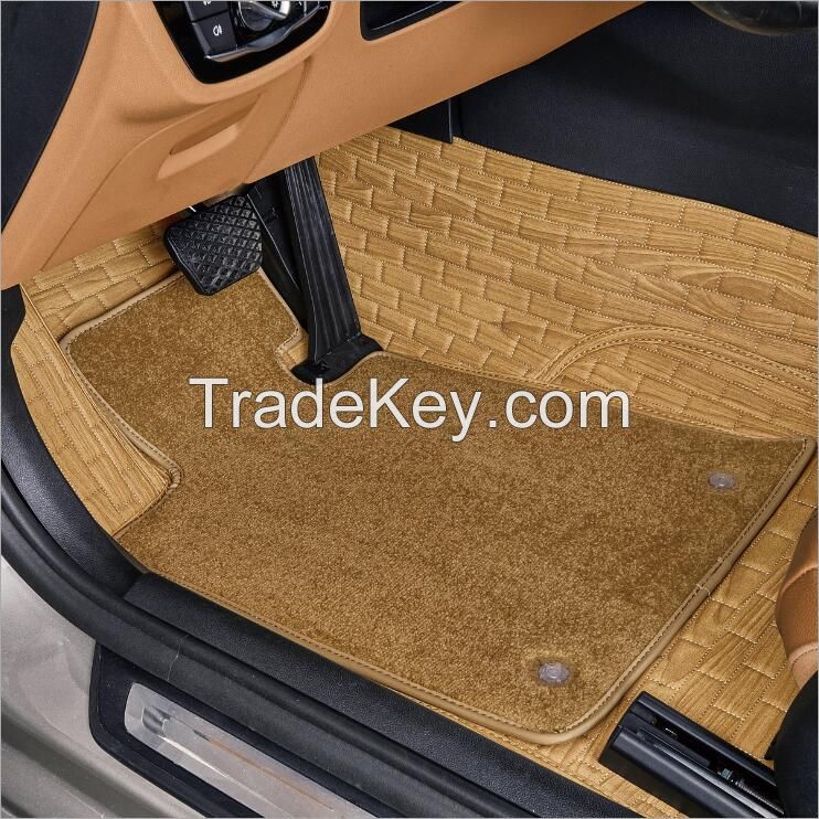 High quality wood imitation Artificial PVC leather 3D car floor mats