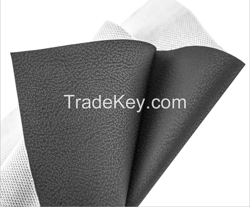 Cheap Cost Auto PVC Leather 0, 7mm Thickness with Mesh Backing