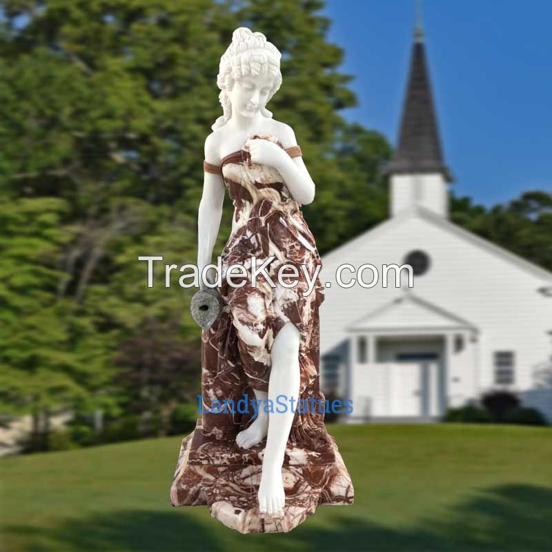 garden small water features woman marble statues for sale