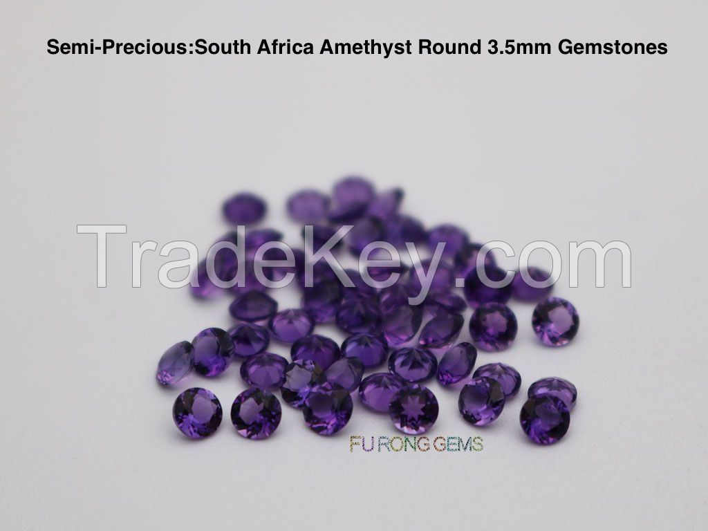 Loose Natural Gemstones Amethyst Round Stone Semi Precious Stone