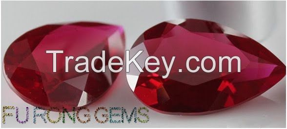 Ruby Stone Corundum Gemstone  Lab created  Corundum Pear Shape Garnet color