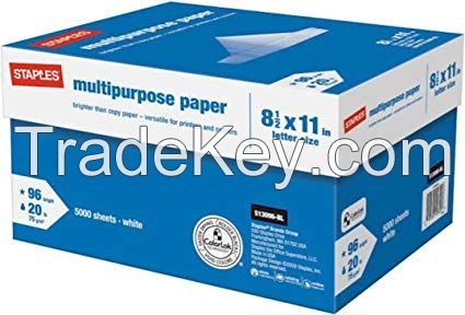 Staples Multipurpose Inkjet & Laser Paper, 8.5 X 11, 5000 Sheets/Case Carton 8.5 X 11 fullcaseblustaples500