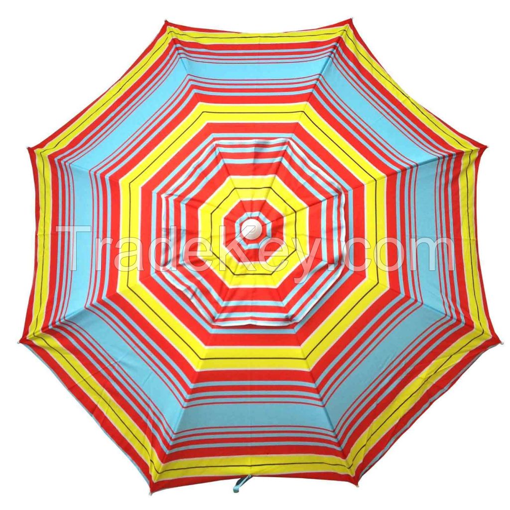 200cm Beach Shade Umbrella Tilt 98 UV UPF50+ RED / YELLOW
