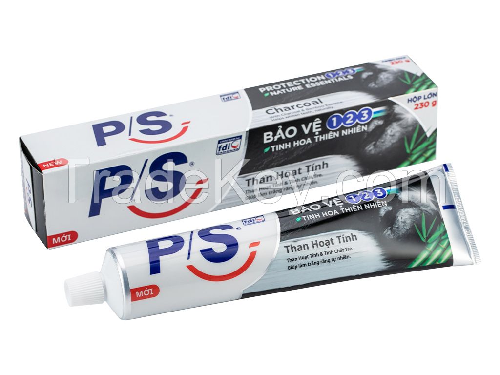 Charcoal 123 protection natural essentials toothpaste 230g.