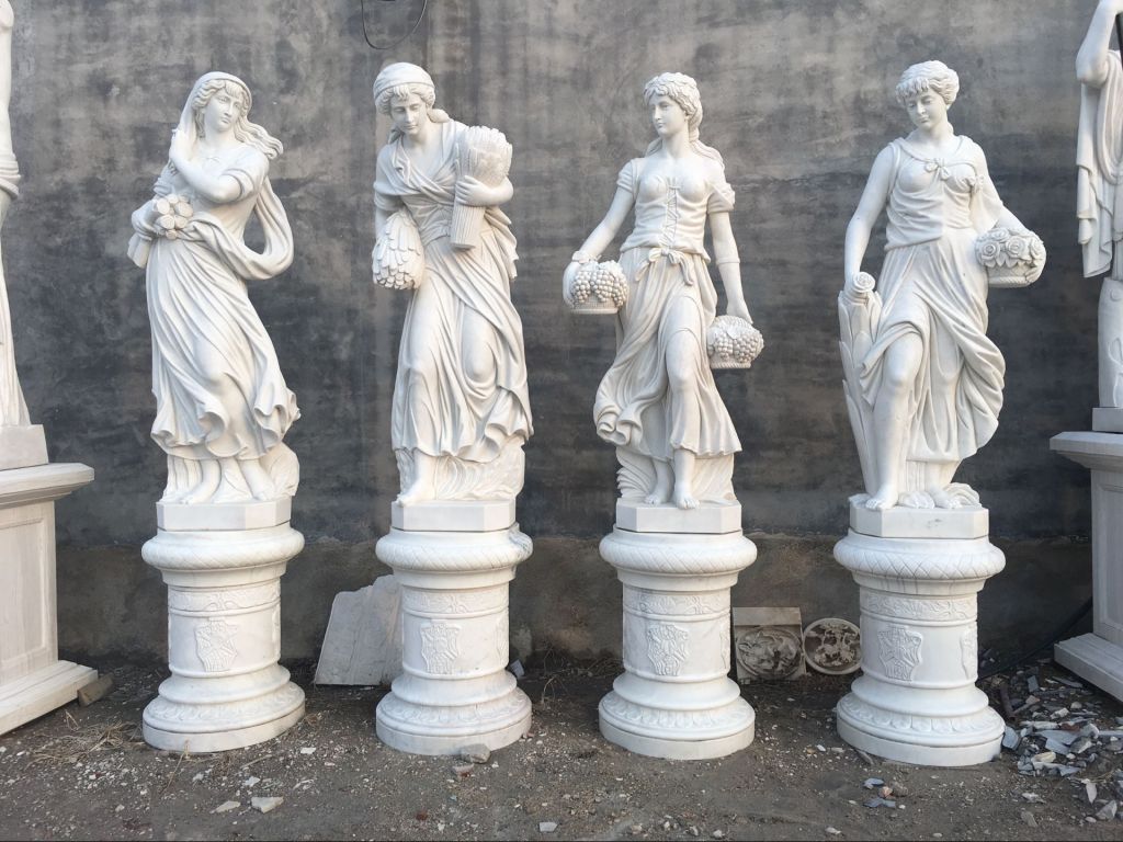 Nice hand carved garden stone statues