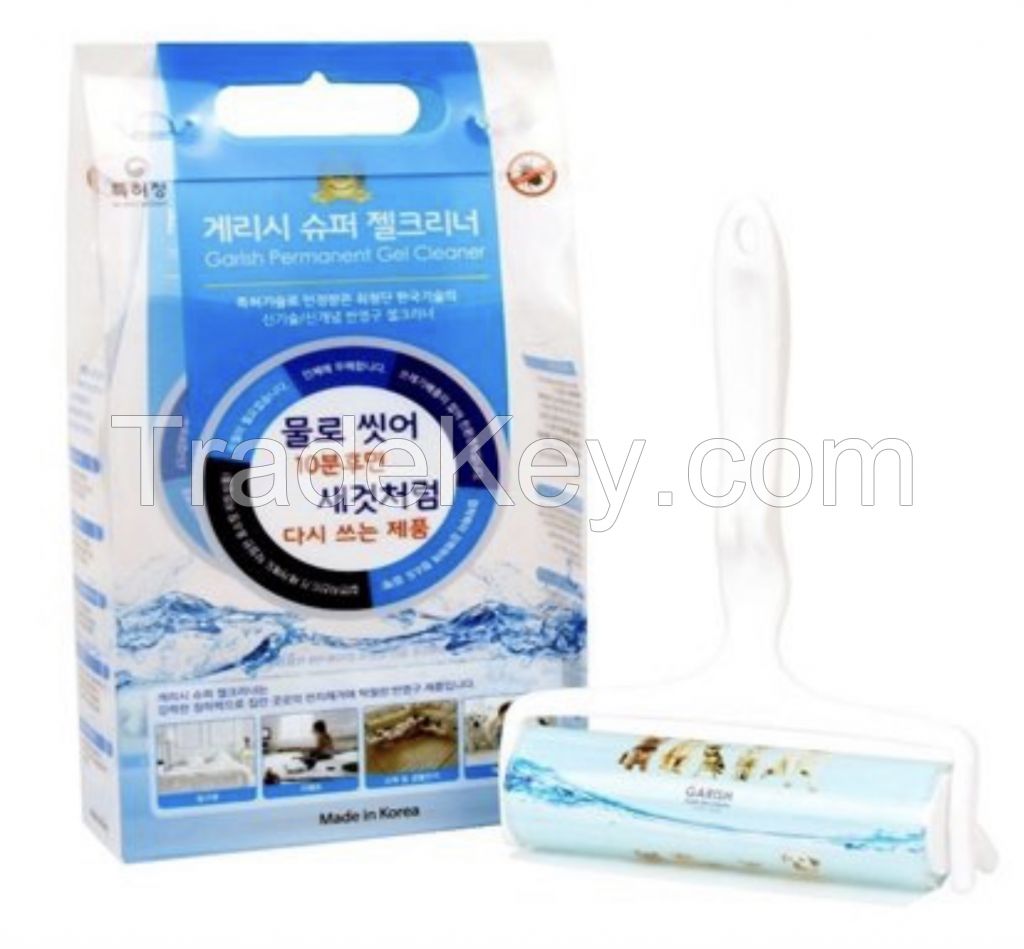 Semi-permanent cleaning roller, adhesive roll cleaner