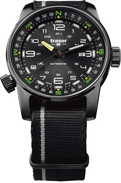 TRASER P68 Pathfinder Automatic Black 107718 Men's Swiss Watch Nylon Strap