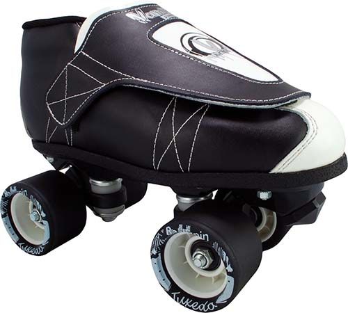 Black and White Vanilla Junior Jam Tuxedo Roller Skates