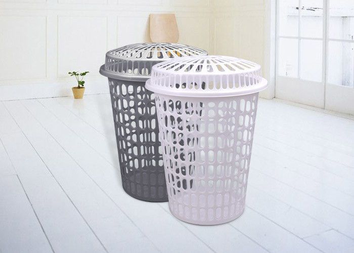 Sell pp plastic laundry basket different color round laundry hamper with lid