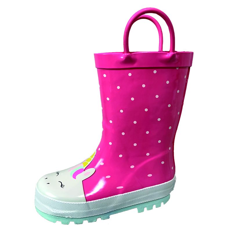 2019 Cartoon Children Kids rubber rain boots Children rain shoes with handle