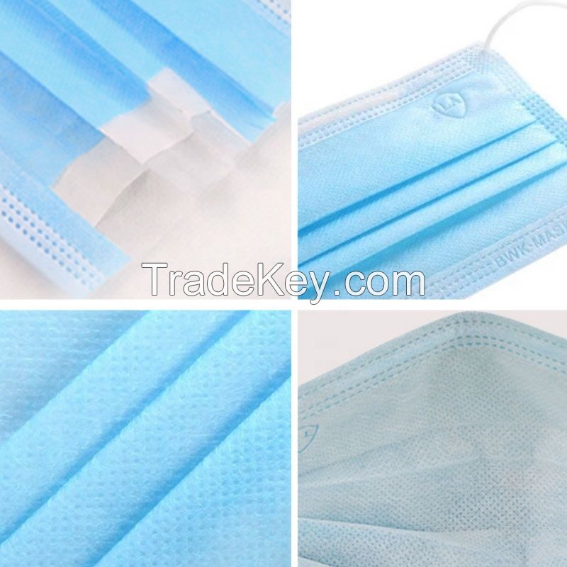 n95 high quality blue corona 3ply disposable mouth 3 ply medical surgical face mask for coronavirus protect