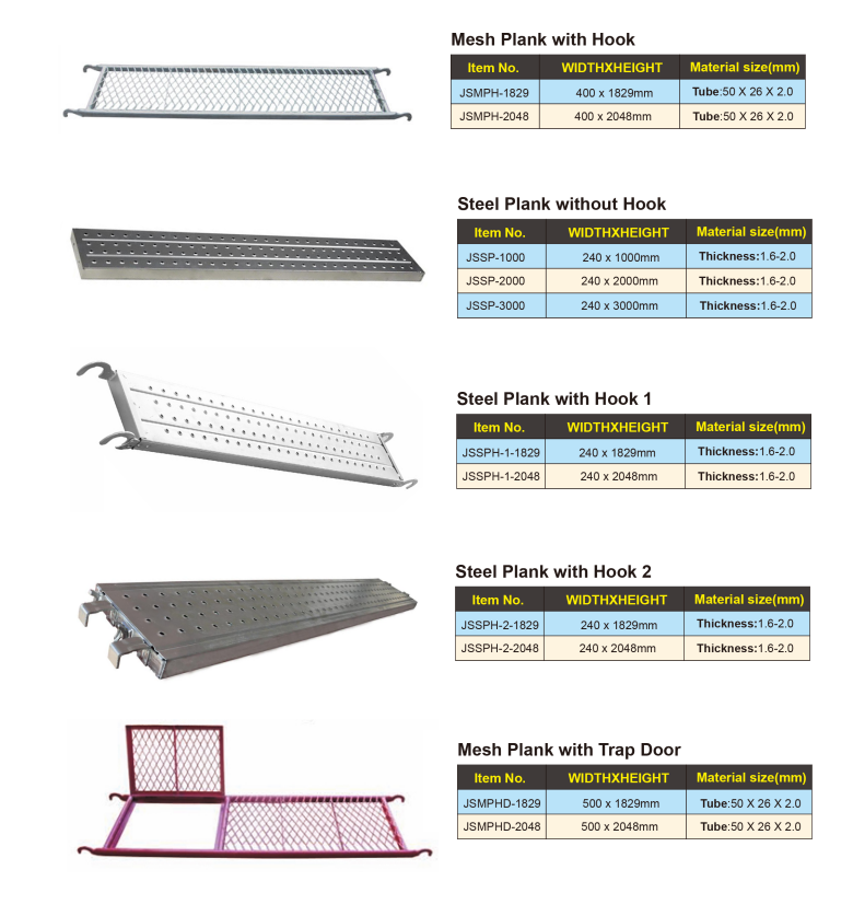 Antislip Scaffolding Steel Plank Platform Board Catwalk with hook