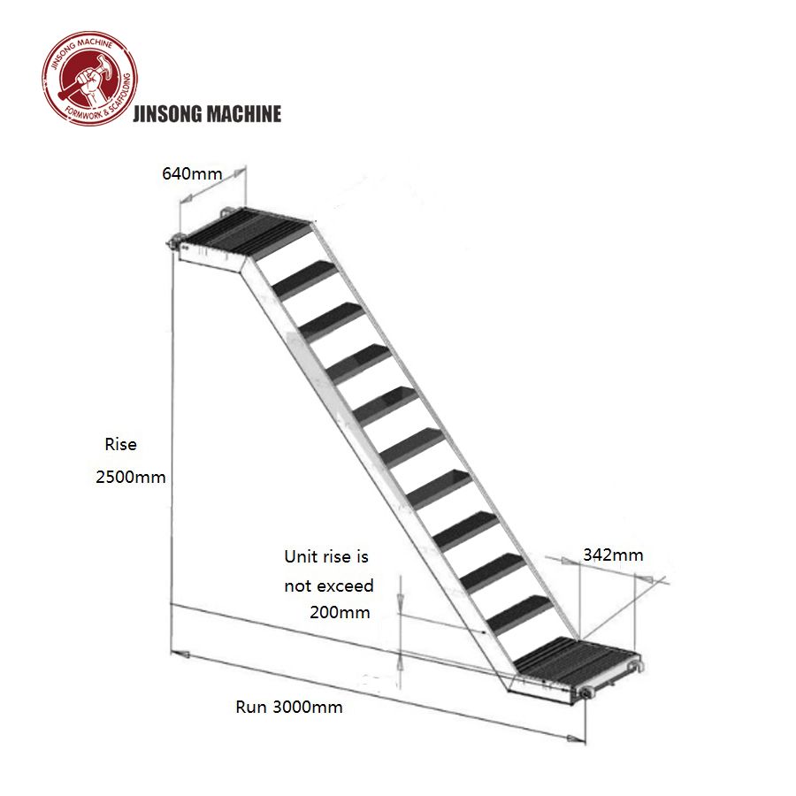 HDG Scaffolding Steel Step Straight Ladder Z Stair
