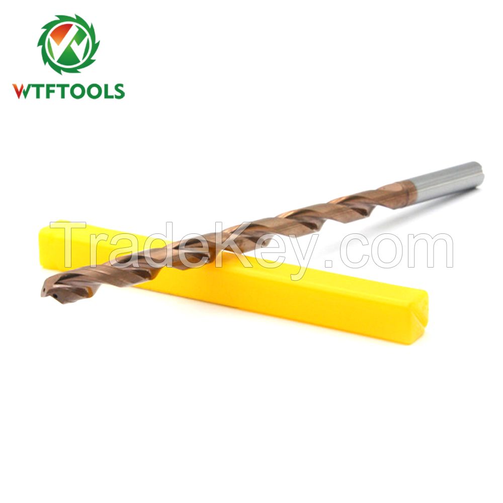 WTFTOOLS Long deep hole Solid Carbide Drill Bits For Hardness Steel With Interal Coolant